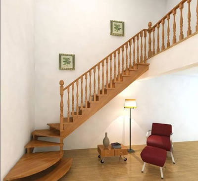 Indoor Customized Design Luxury Timber Stair Wood Staircase Railing Price