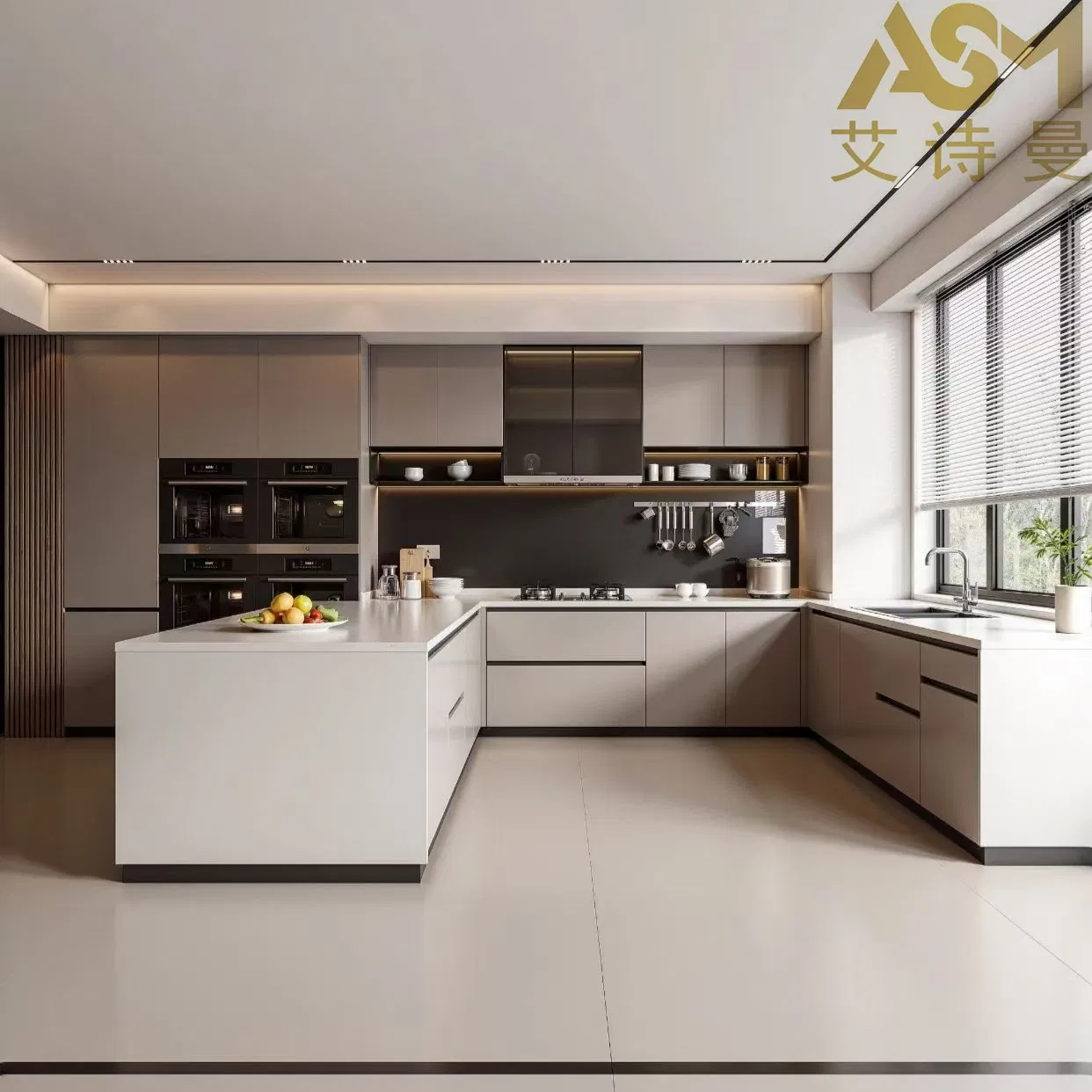 Whole House Customization Modern Built-in Wooden Cabinetry Cupboard Set Furniture Modular Kitchen Cabinets White Oak Simple Modern Shaker Style Kitchen Cabinets