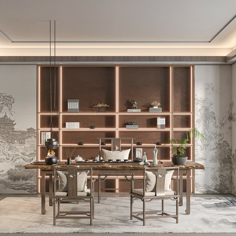 Modern Glass Door Built-in Bookshelf with LED Lighting Decorative Wooden Furniture Home Living Room Tall Large Storage Display Bookcase for Office, Hotel