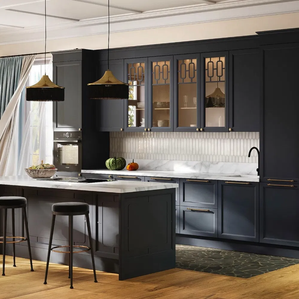 European Wooden Furniture Luxury Kitchen Island