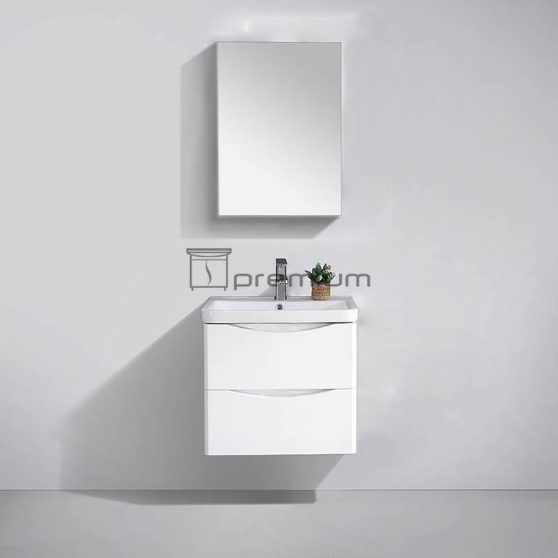 Small White Lacquer Smile Bathroom Vanity Units