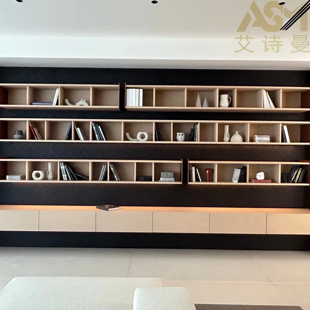 Modern Storage Cabinet Bookshelf with Built-in Desk Wooden Book Case Modular Shelf Bookcase