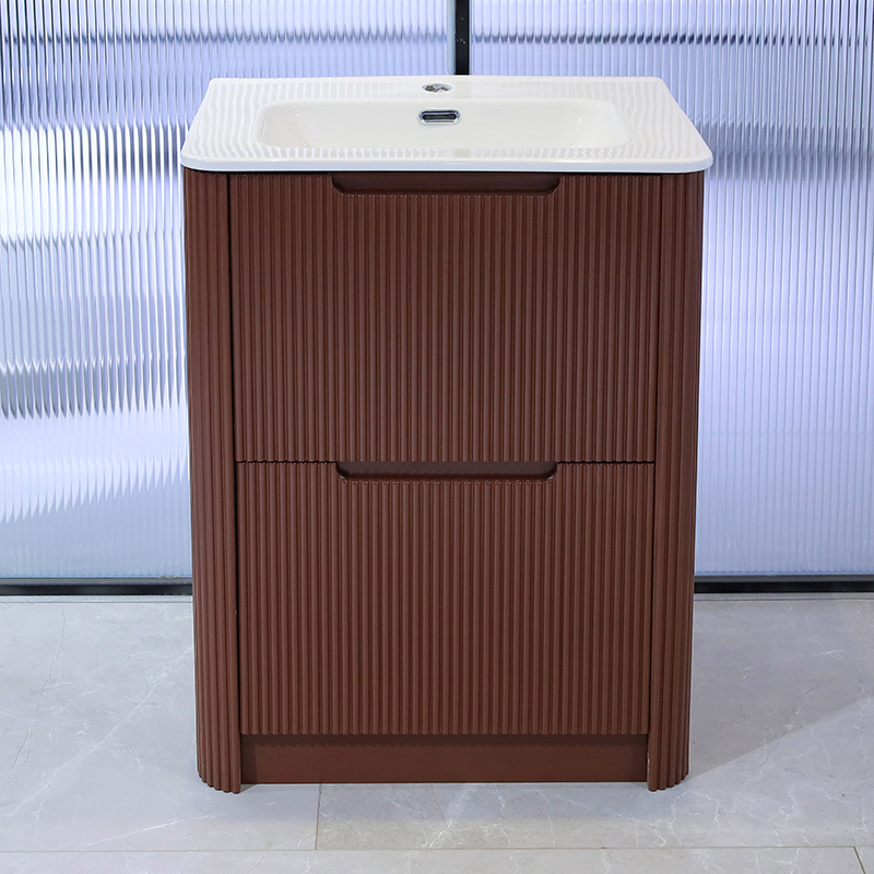 Paint Finished Red Premium Vanity Sink Unit with Vitreous Basin