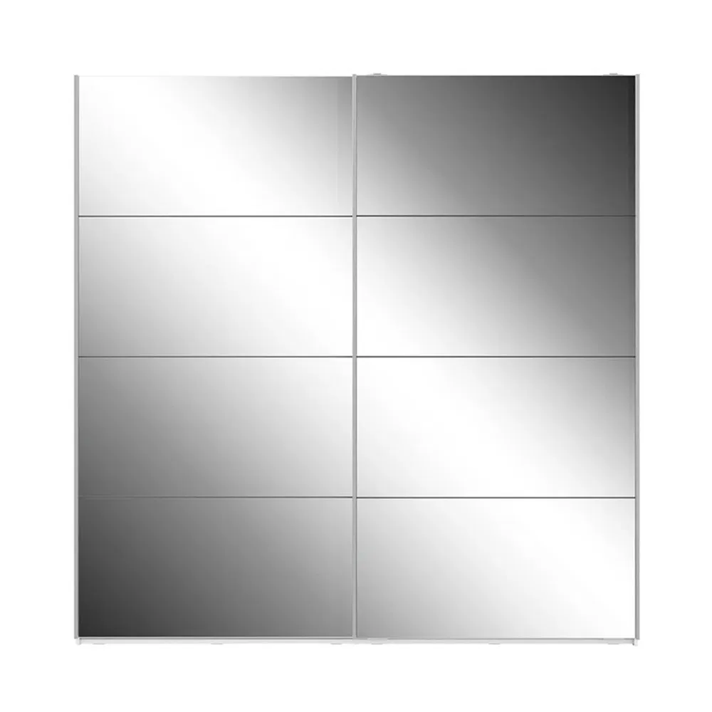 Wardrobe Sliding Door System High Gloss Elegant Sliding Mirror Door Armoire Wardrobe Wood Bedroom