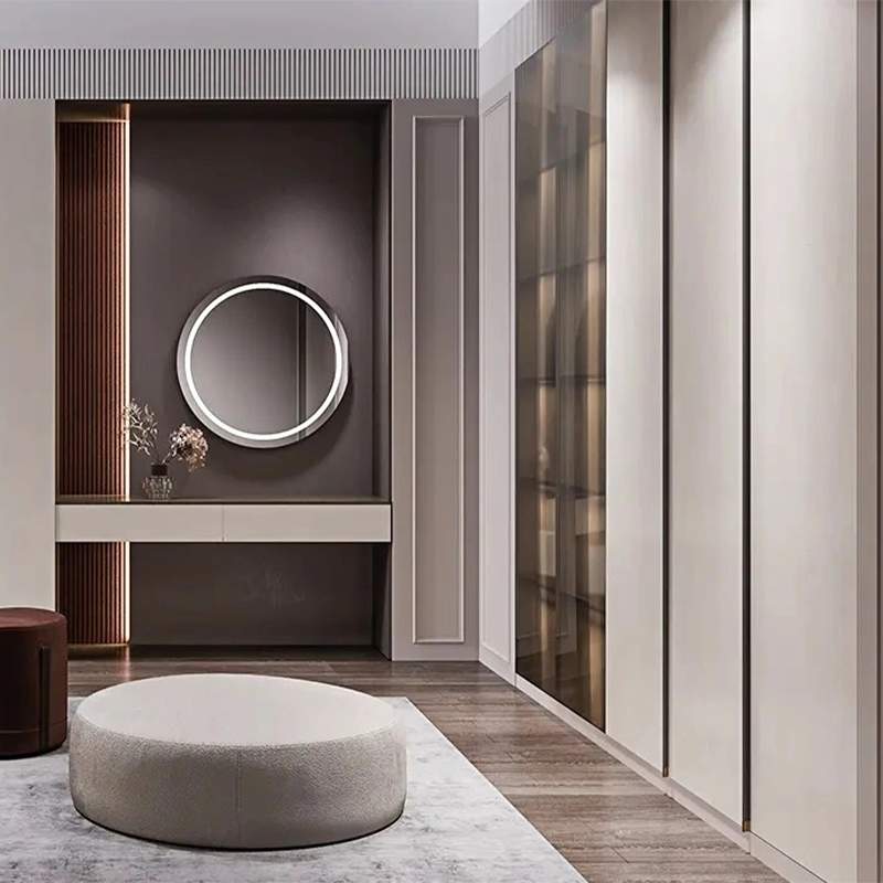 Sleek Minimalist White Wardrobe with UV Lacquered Finish