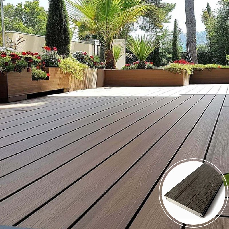 Manufacturer Free Samples WPC Decking Solid Hardwood Flooring Anti-UV Easy Installation Co-Extrusion Solid Flooring for Pools and Gardens