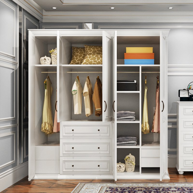 Customizable Modular Storage System for Bedroom with Adjustable Shelves Wardrobe