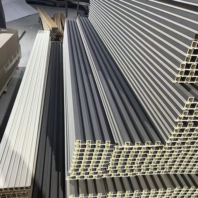 Interior Decoration Wood Design Indoor WPC Slat 3D Laminated Fluted Wall Paneling