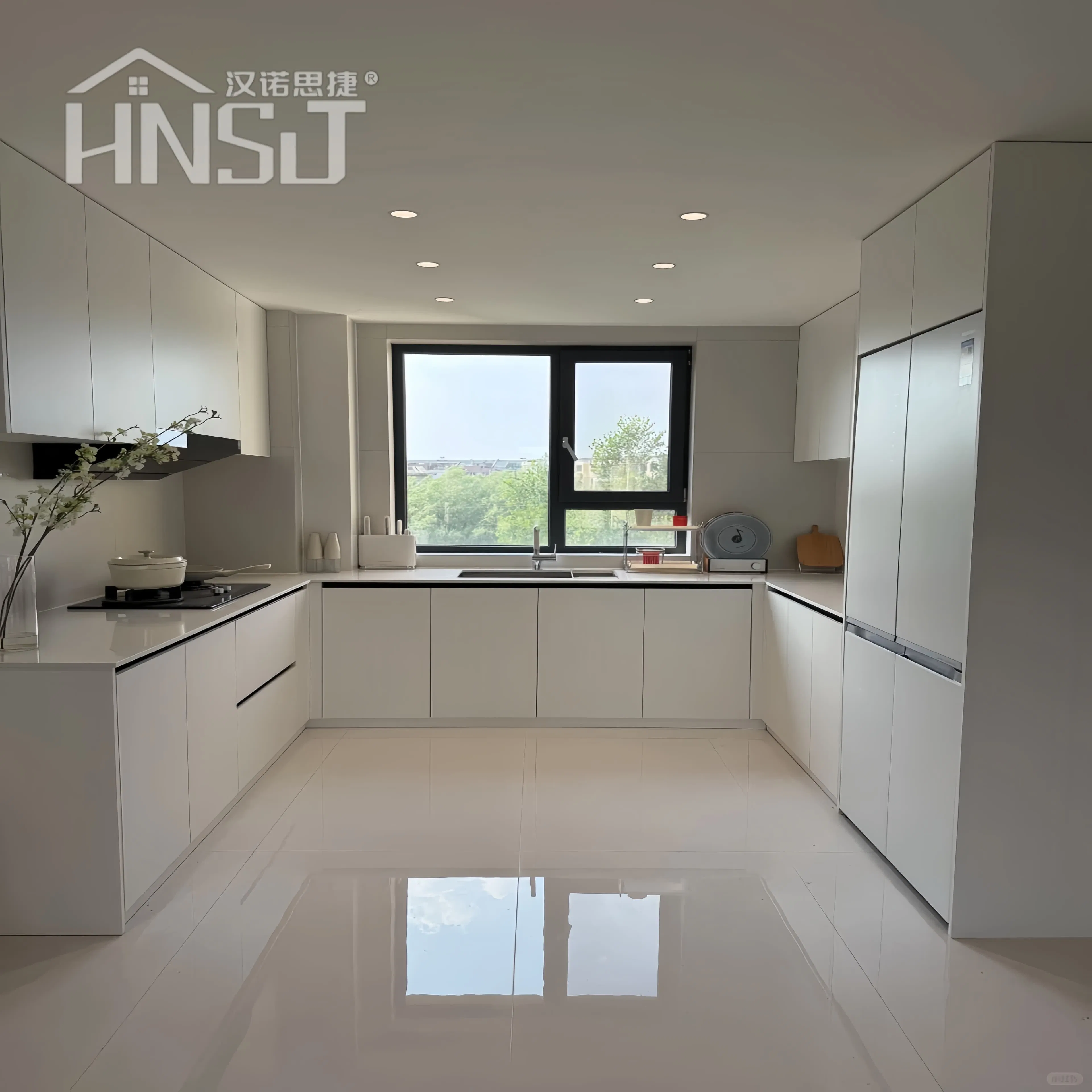 Modern Kitchen Cabinet Solid Wood Modular Design Foshan Cupboard Set Outdoor Storage PVC Green Ready to Assemble Small Wooden Kitchen Shaker Style Cabinet