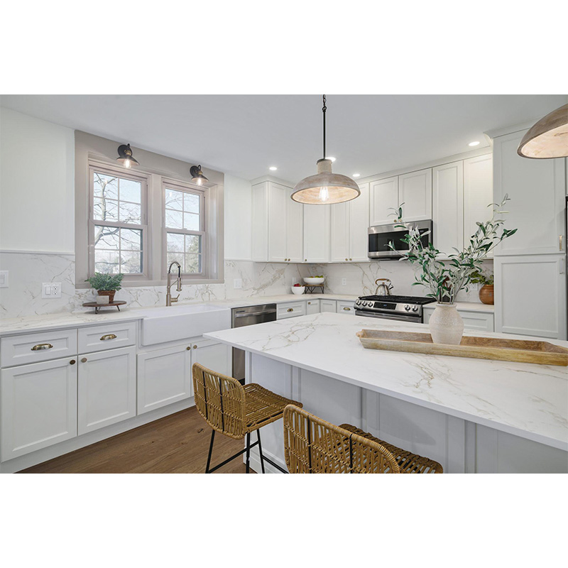 Thailand American Style White Shaker Framed/Frameless Kitchen Cabinet with Island