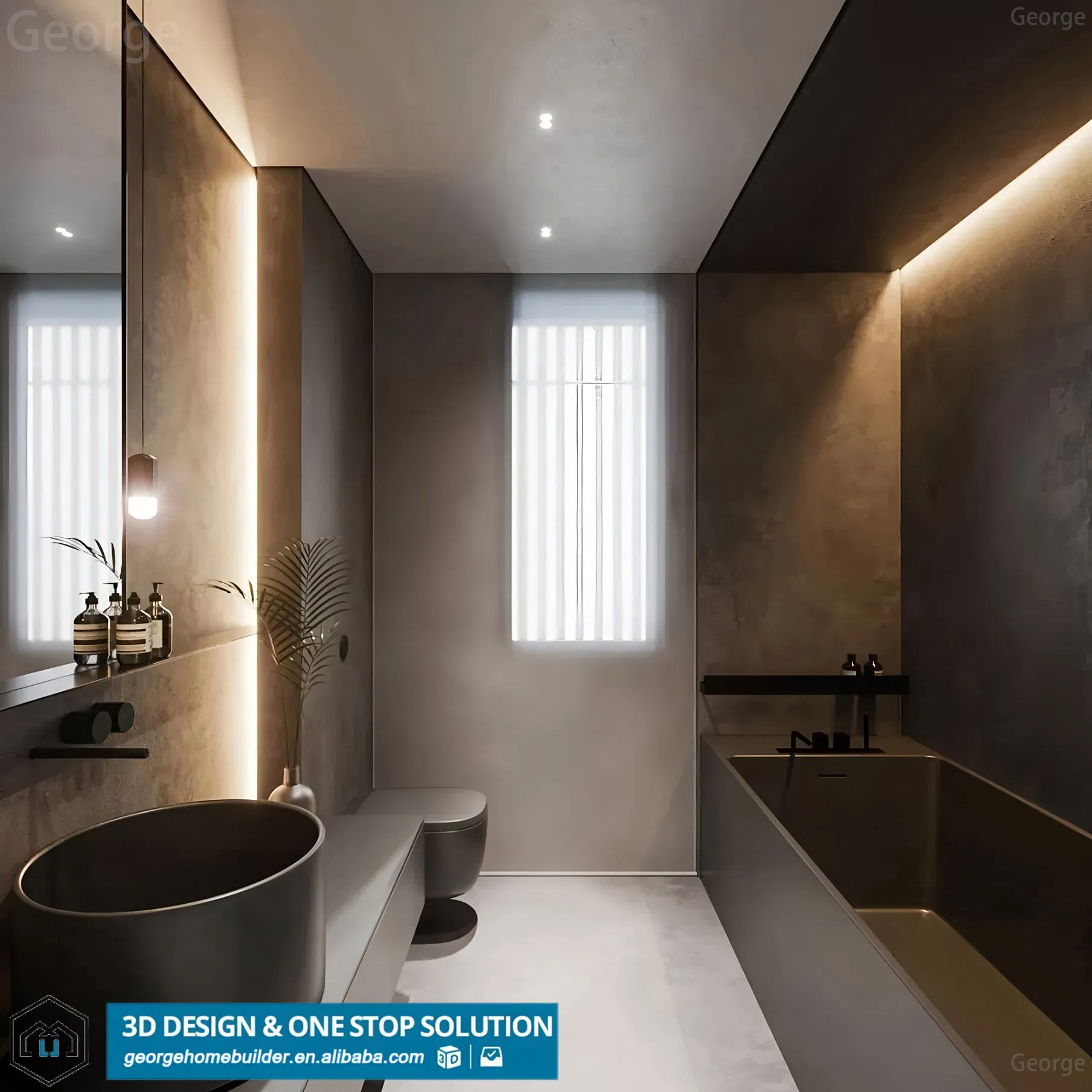 Contemporary Wall-Hung Vanity Unit with Elegant Round Ceramic Basin and Oval Mirror Custom Bathroom Cabinet for Home