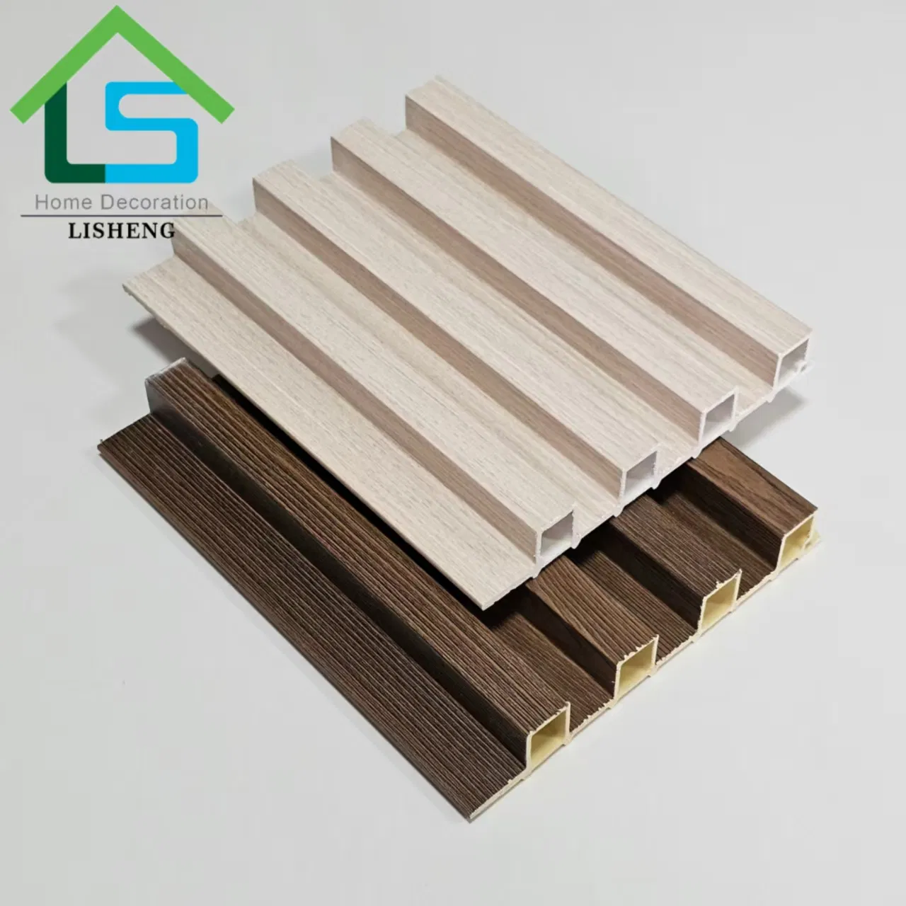 Factory Customized Decorative Bamboo Charcoal Wood WPC Fluted Slat Louver Paneling for Interior Wall Cladding