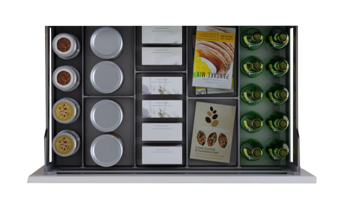 Architectural Wood-Clas Drawer System for Pantry Organization
