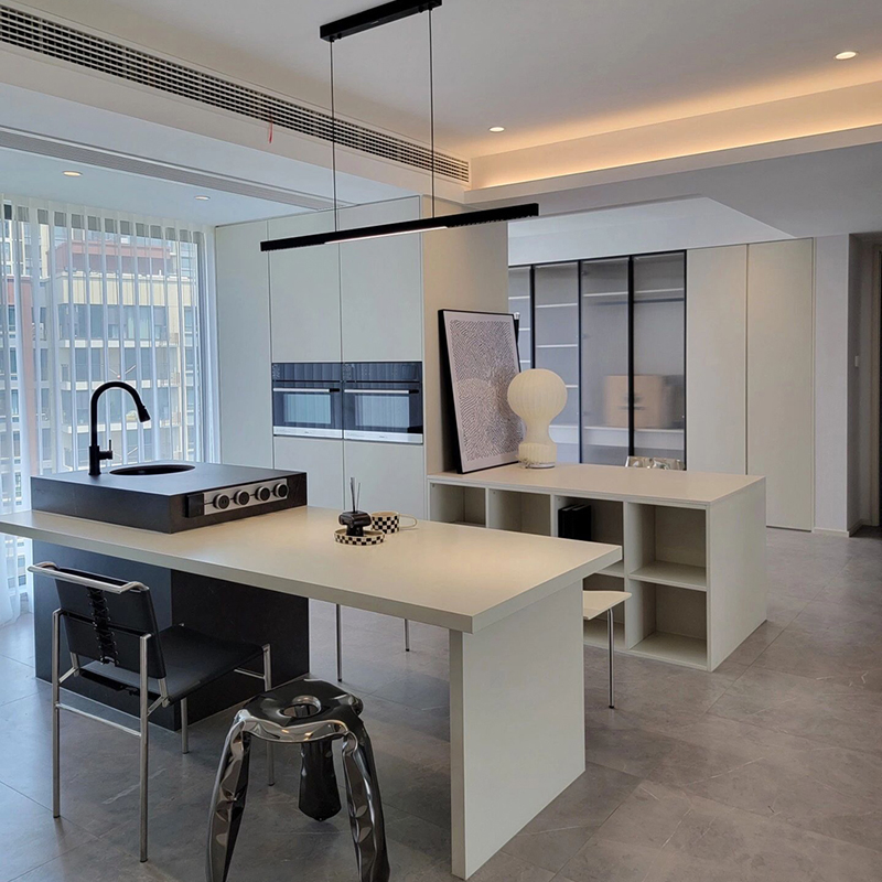 Hot Selling Plywood Wooden Modern Kitchen Table Wholesale Furniture Modular High Gloss Lacquer Kitchen Cabinet Island