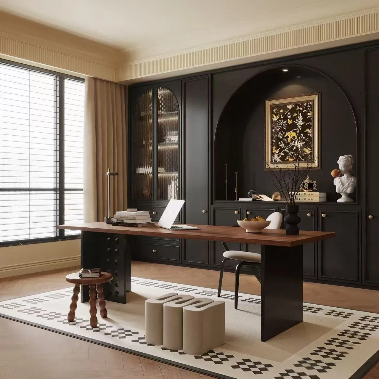 Custom Luxury Design Classic Open Simply Shelf Bookcase Book Shelf