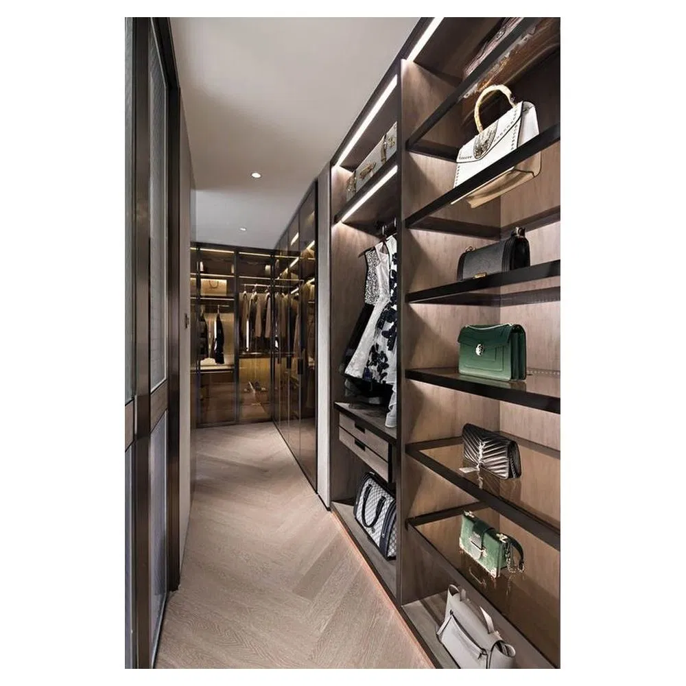 Prima Factory Customized Walk in Closet Sliding Wardrobe Door Hardware Modern Designcloset