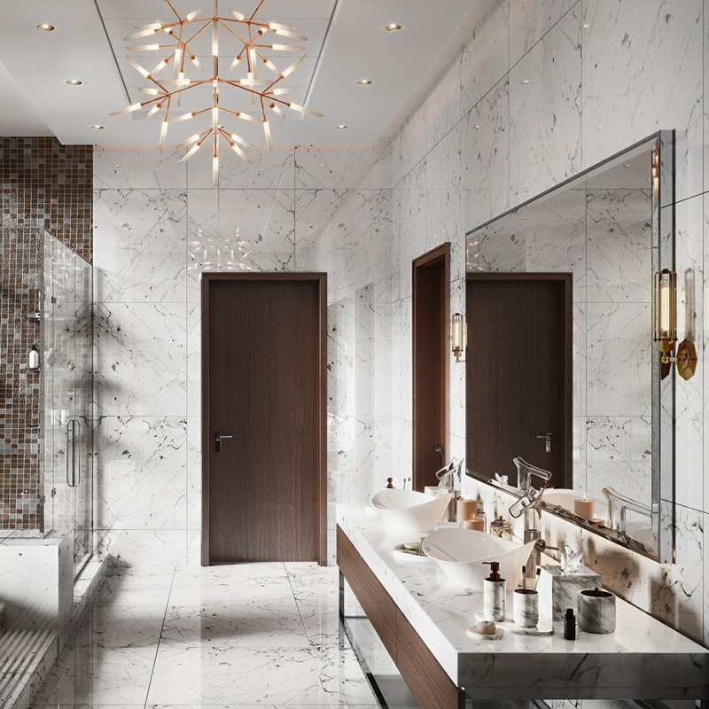 Wholesale Hotel Modern Design Wall Mounted Vanity Set Cabinet Furniture Ceramic Basin LED Mirror Bathroom Vanity Unit