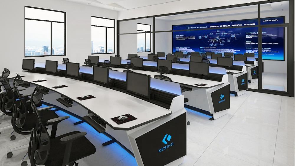 Command Center Monitoring Console Desk Customized LED Safety Operation Console