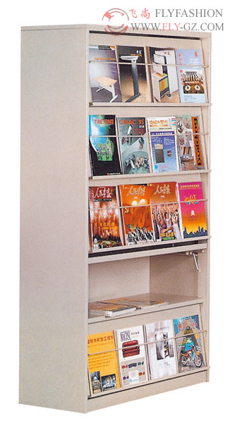 Library Steel Bookshelf Wooden Book Rack (ST-23)