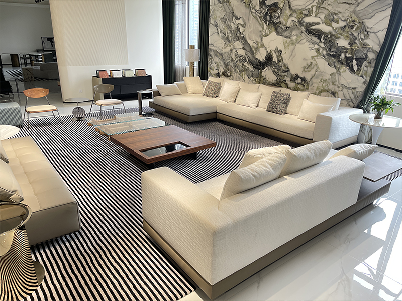 Arico Home high-end custom furniture showroom and completed residential project