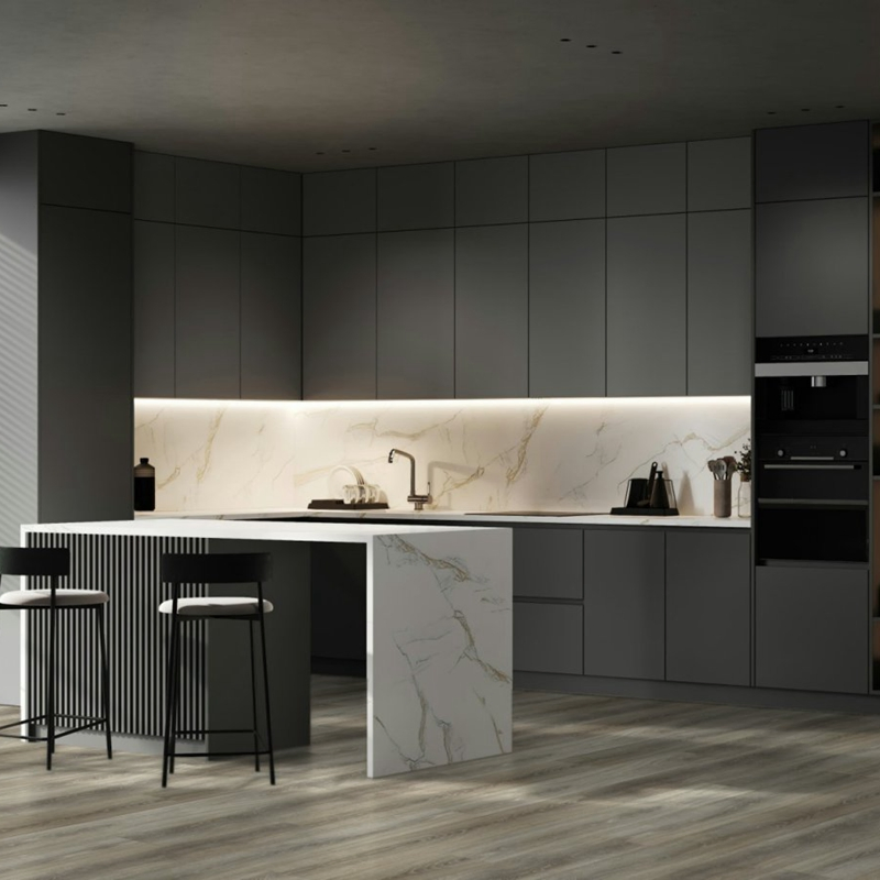 American Classic Gray Solid Wood Fitted Kitchens Cabinet Set Modern Rta Shaker Style Grey Wooden Kitchen Cabinets Design