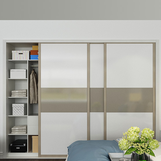 Glossy Lacquer 3 Doors Sliding Cherry Walk in Closet Armoire Custom Made Wardrobe with Drawers Solid Wood Modern Armoire