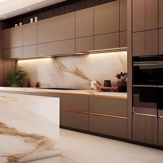 Fabricado En China High-End Finishes of Our Kitchen-Furniture Luxury Kitchen Cabinets and an Expansive Island