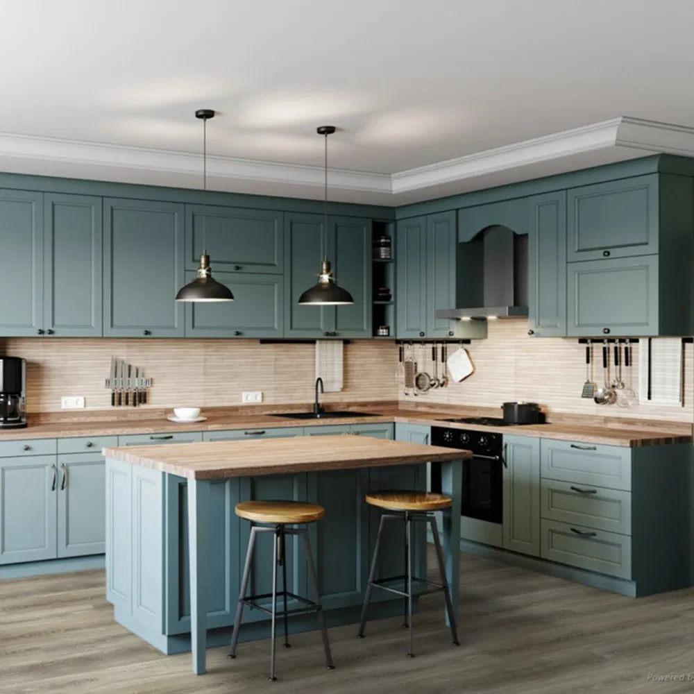 American Classic Gray Solid Wood Fitted Kitchens Cabinet Set Modern Rta Shaker Style Grey Wooden Kitchen Cabinets Design