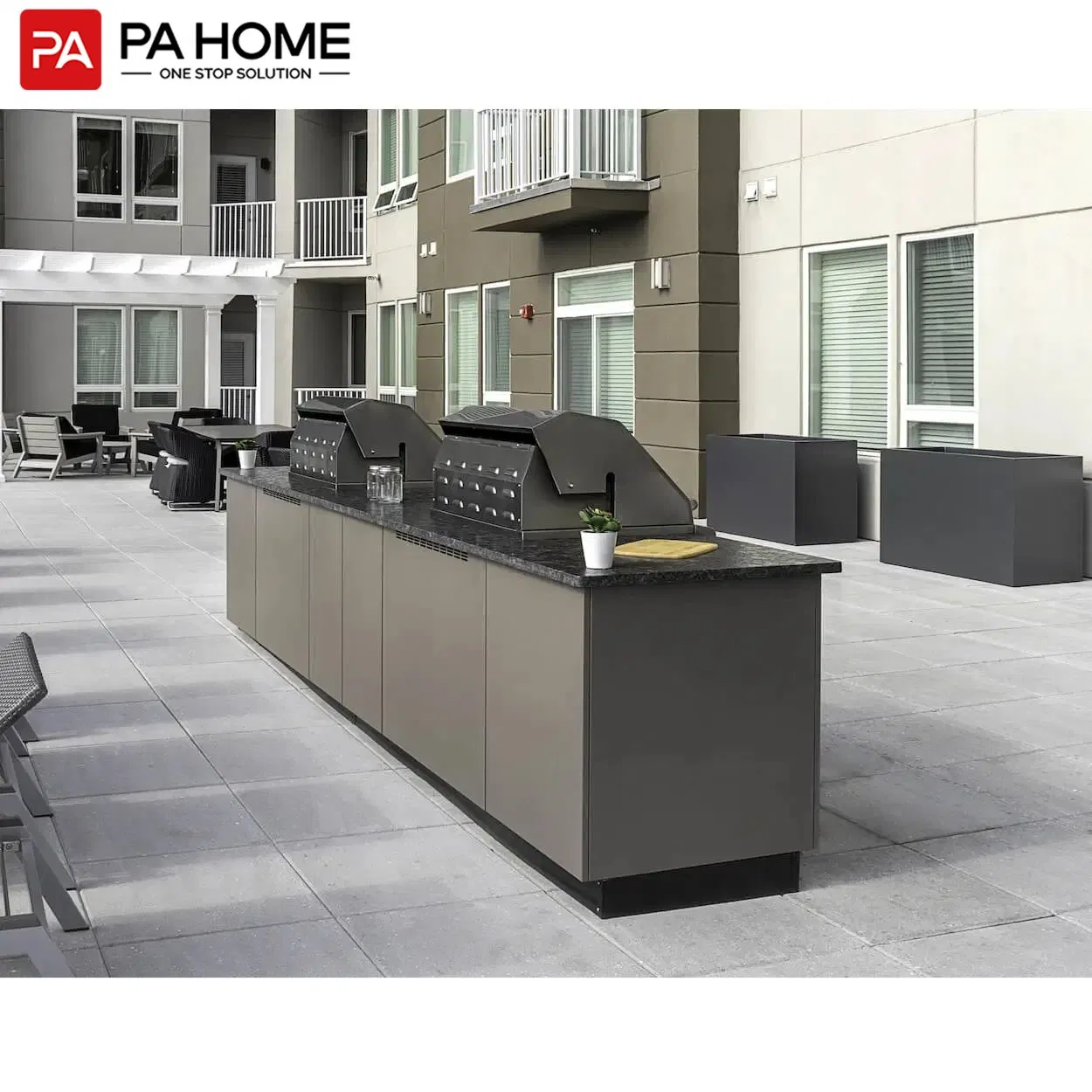PA Best-Quality Outdoor Stainless Steel Modular BBQ Kitchen Island with Sink Cabinet
