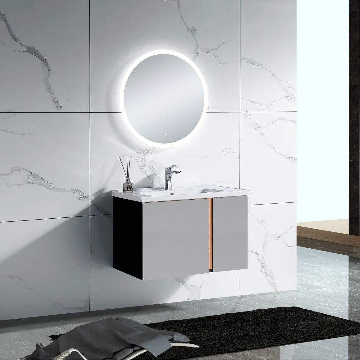 Wall Hung All Stainless Steel Bathroom Vanity Unit Sc6086