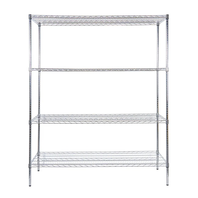 Heavy Duty Storage 4 Tiers 800 Lbs Per Shelf Chrome Steel Wire Rack Systems for Laboratory