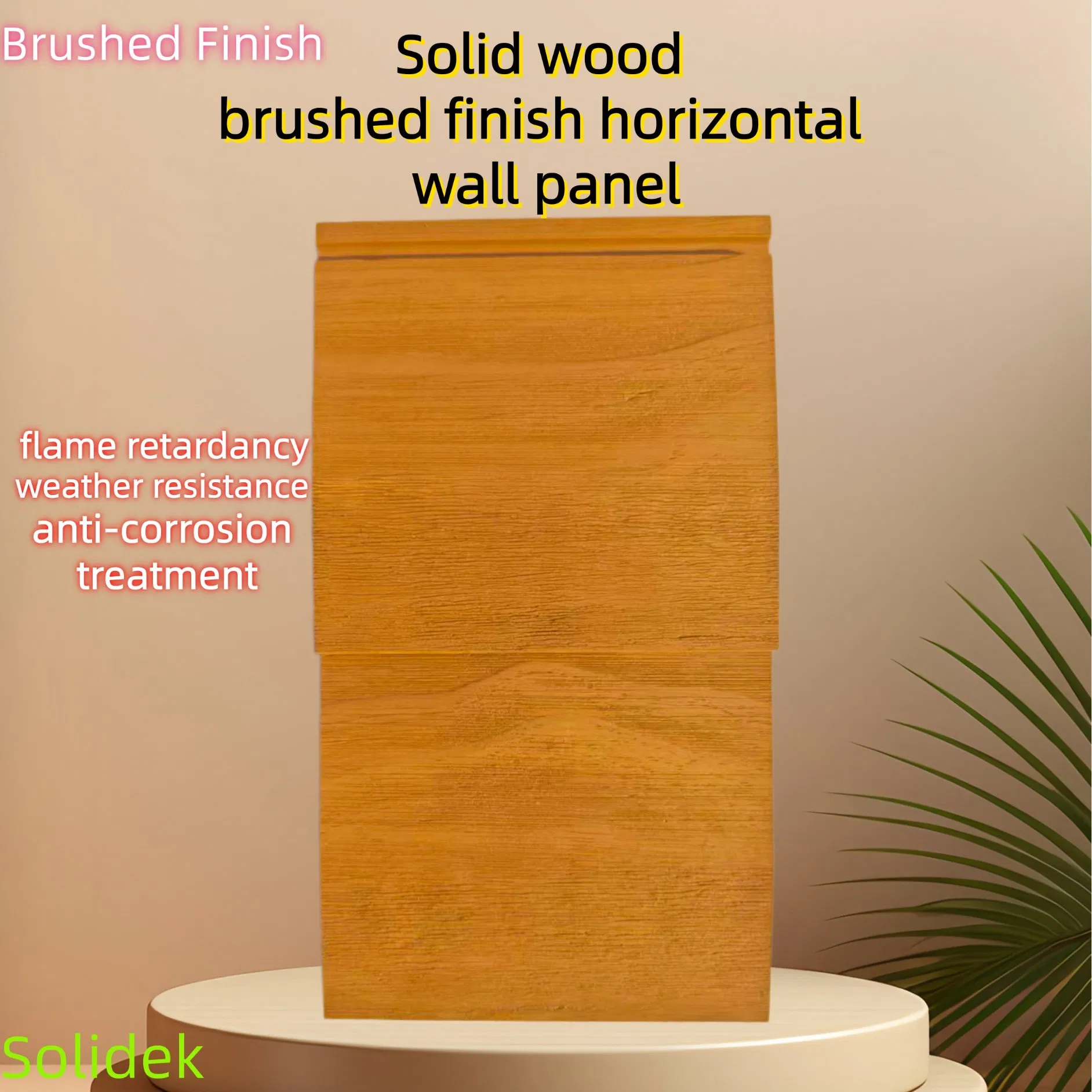 Brushed Solid Wood and Brushed Wood Cladding Horizontal Solid Wood Wall Paneling for Modern Living Space