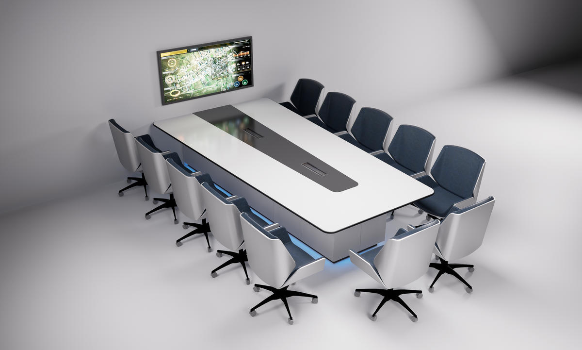 System Integrator Executive Desk Smart Furniture Command and Control Center Conference Table Console