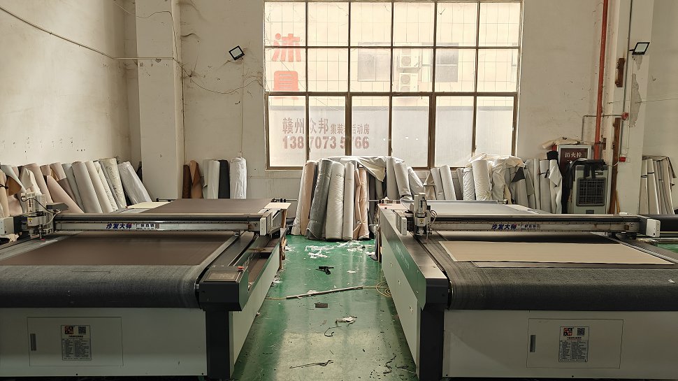 Cloth Cutting Machine for soft furnishings at Arico Home factory