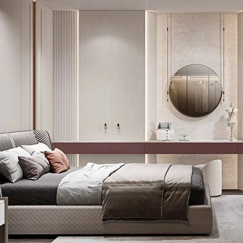 Sleek Minimalist White Wardrobe with UV Lacquered Finish