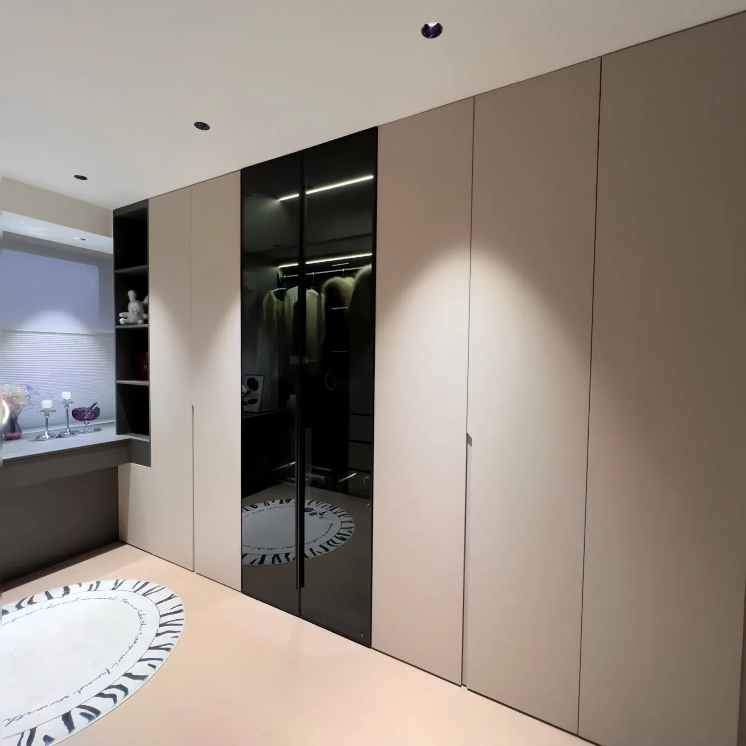 Custom High Quality Modern Wooden Walk in Storage Design Organizer System Island Center Closet Laminate Wardrobe Furniture