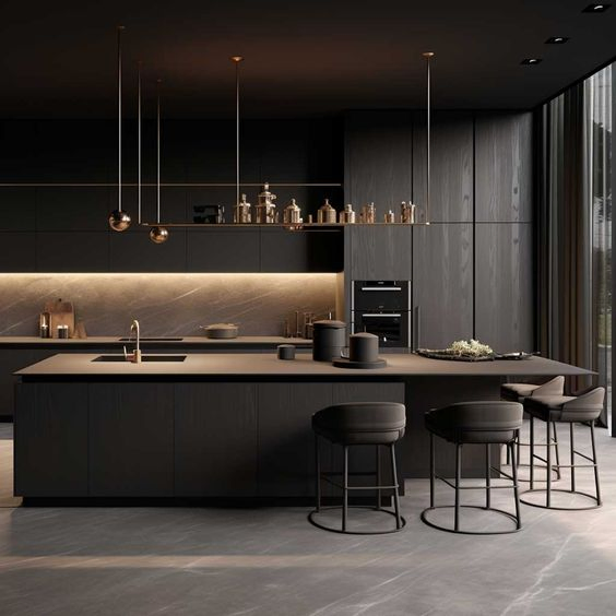 Fabricado En China High-End Finishes of Our Kitchen-Furniture Luxury Kitchen Cabinets and an Expansive Island