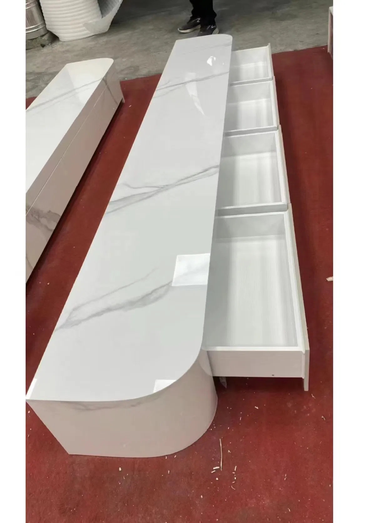 Contemporary Faux Marble Panel TV Cabinet for Upscale Living Spaces