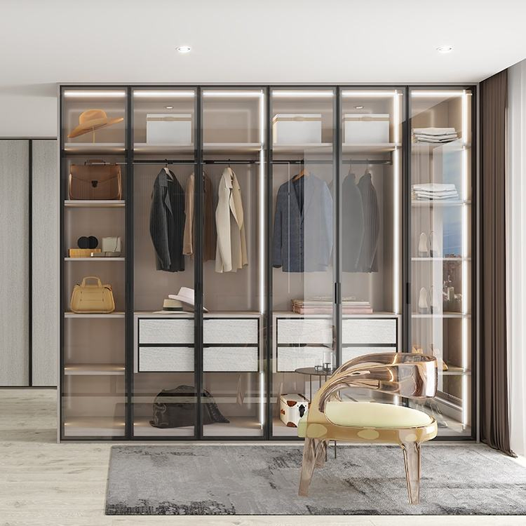 Bedroom Wardrobes Metal Bedroom Furniture Clothes Storage System Sliding Door Wardrobe Closet