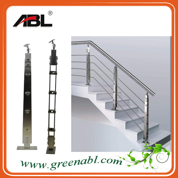 Customized 304 Stainless Steel Staircase Railing with Wood Handrail