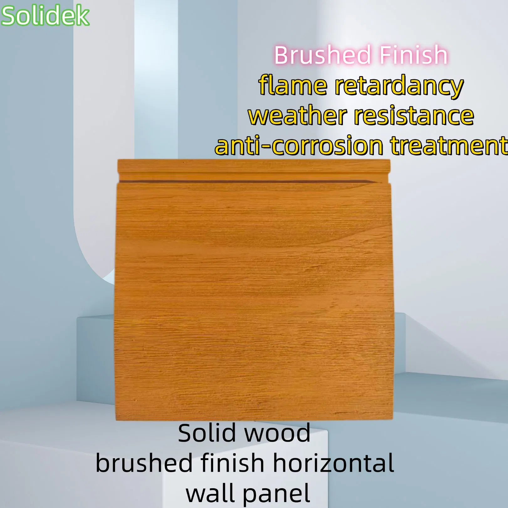 Brushed Solid Wood Horizontal Wall Paneling as Solid Wood Wall Paneling and Brushed Wood Cladding for Contemporary Bedroom