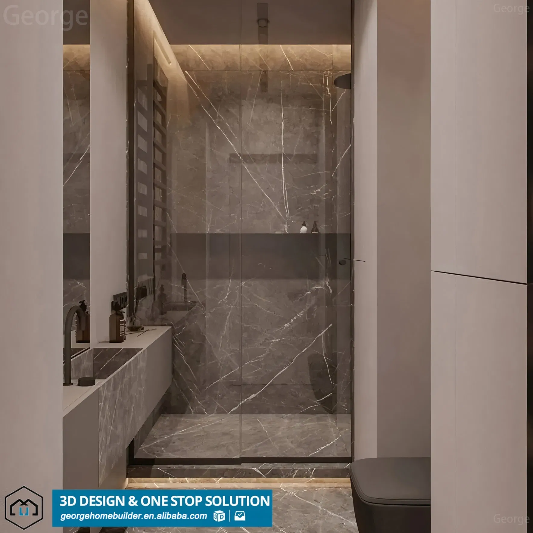 Contemporary Wall Hung Vanity Unit with Elegant Round Basin Oval Mirror Custom Solid Wood Carcase Bathroom Cabinet for Home Use