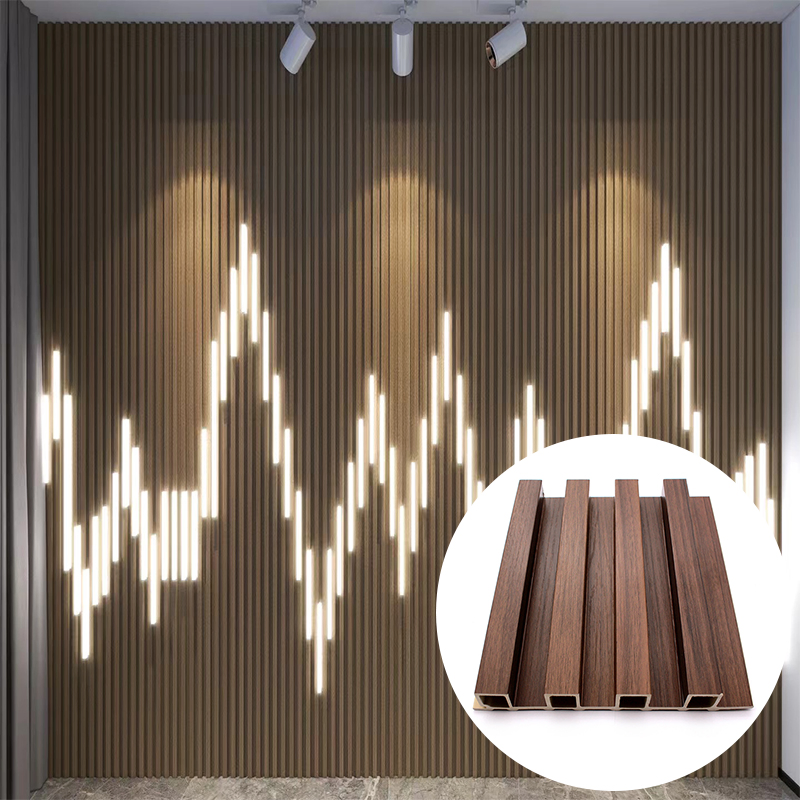Factory Water Proof Wood Plastic Fluted WPC Wall Paneling for Interior Decoration