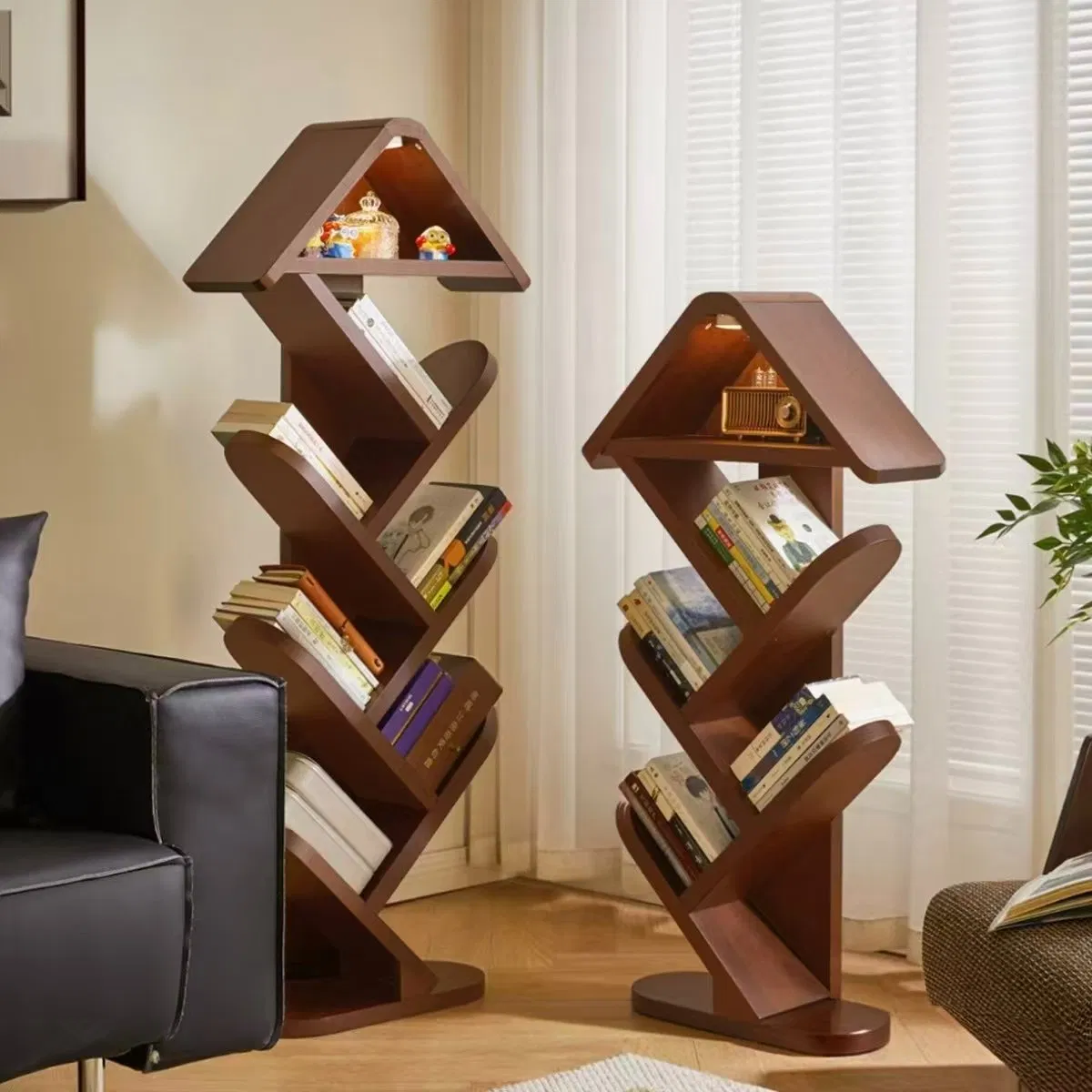 Tree-Shaped Corner Bookshelf / Floor Standing Tree Bookcase