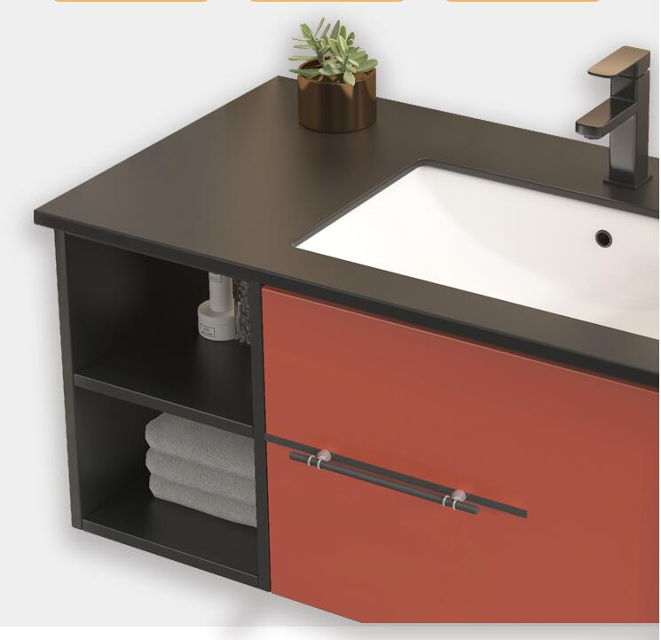 Rotundity Mirror Vanity Bathroom Cabinet Units with Sink and Tap