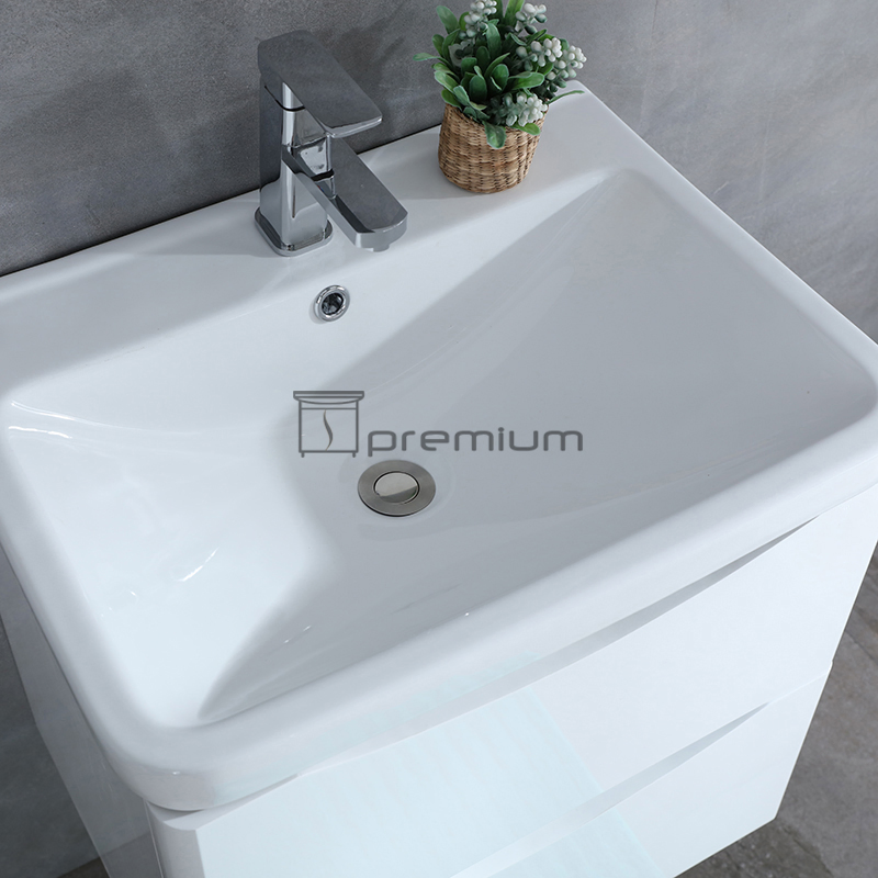 Small White Lacquer Smile Bathroom Vanity Units