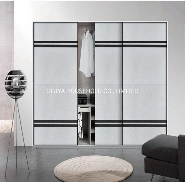 Foshan Factory Modern Style Grey System Sliding Door Wardrobe Cabinet