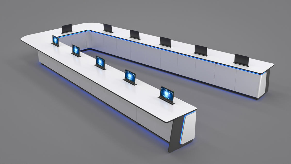 System Integrator Executive Desk Smart Furniture Command and Control Center Conference Table Console