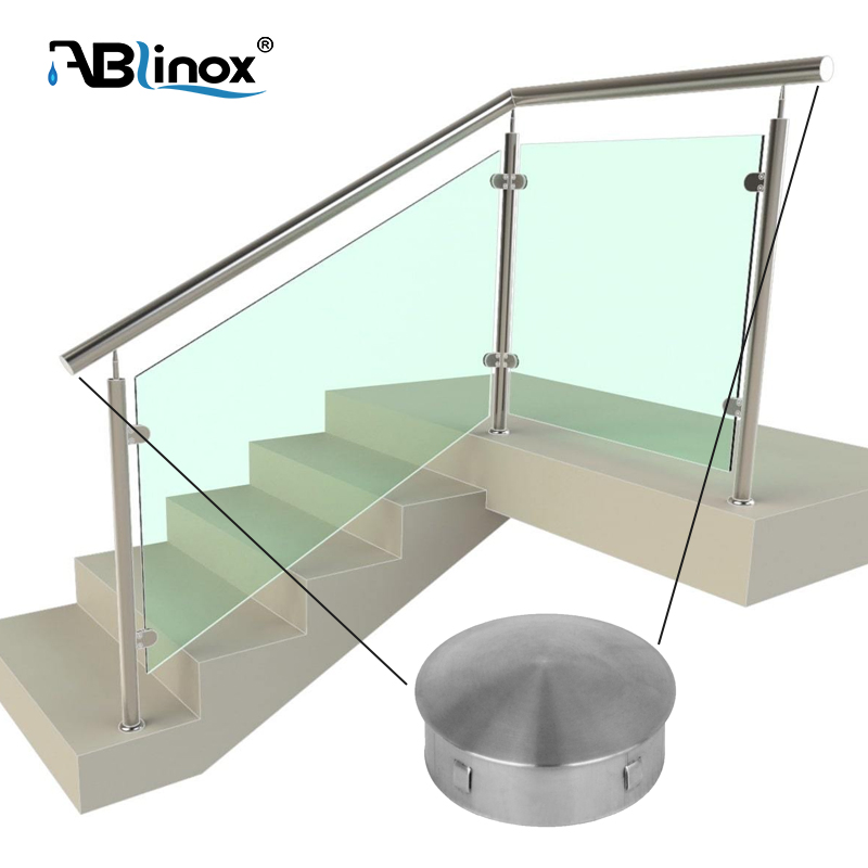 Customized 304 Stainless Steel Staircase Railing with Wood Handrail