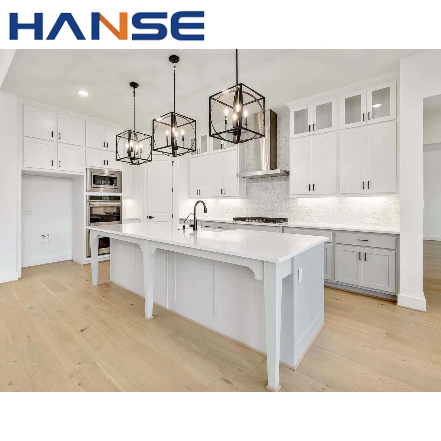 Custom Wholesale Kitchen Furniture Wooden Modern PVC Kitchen Cabinet Islands